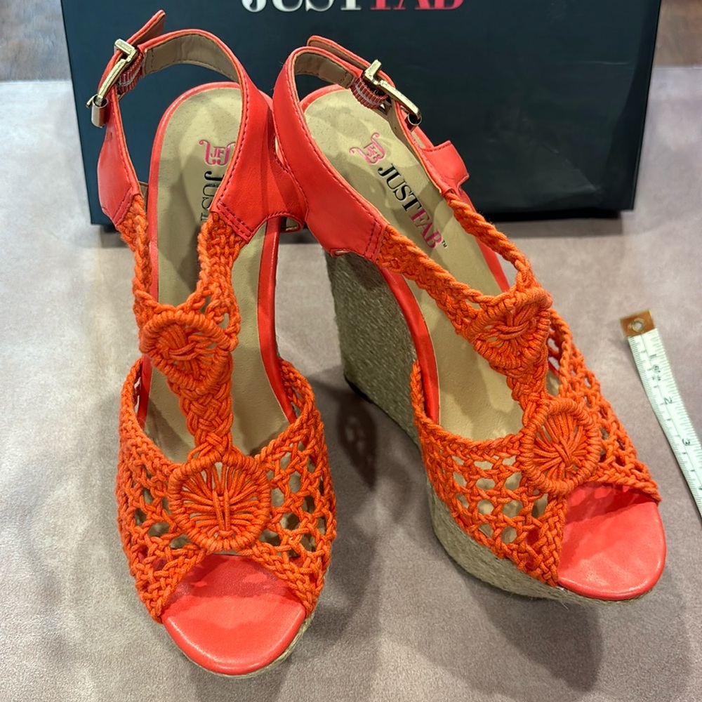 Platform coral wedges - fun vacation heels
